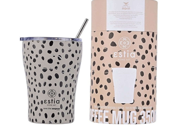 Ποτήρι - Θερμός Save The Aegean Leopard 01-16852 350ml Taupe Estia