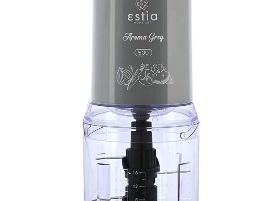 Πολυκόπτης 06-17446 11,7x11,7x26cm 500ml 400W Grey Estia Ατσάλι,Πλαστικό