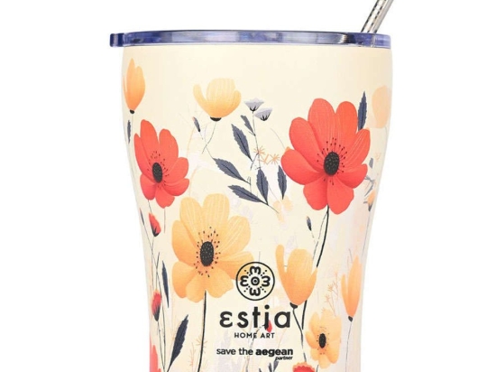 Ποτήρι - Θερμός Με Καλαμάκι Save The Aegean Summer Reverie 01-23003 350ml Multi Estia