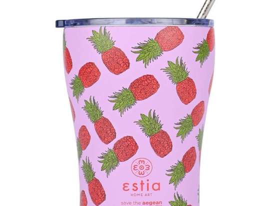 Ποτήρι - Θερμός Με Καλαμάκι Save The Aegean Tropic Tango 01-23089 350ml Multi Estia
