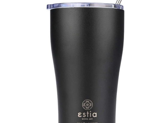 Ποτήρι - Θερμός Με Καλαμάκι Save The Aegean 01-23122 500ml Midnight Black Estia