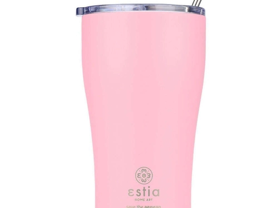 Ποτήρι - Θερμός Με Καλαμάκι Save The Aegean 01-23157 500ml Blossom Rose Estia