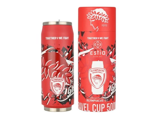Θερμός Travel Cup Olympiacos BC Edition Together We Fight 00-27100 500ml Red Estia