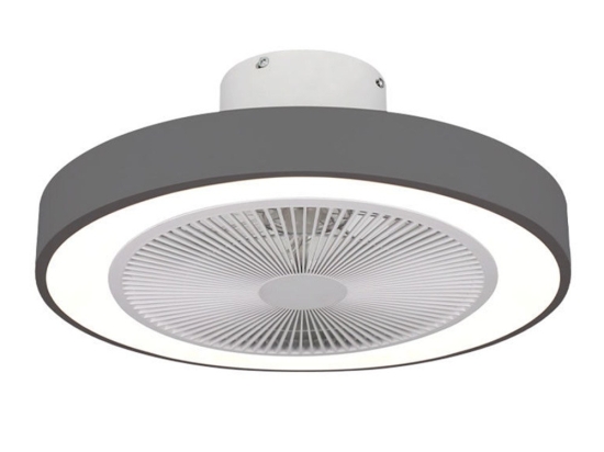 Ανεμιστήρας Οροφής Halo Flow 06-30162 Με Φως Led 45W & Τηλεχειριστήριο 15W Φ50x24cm Grey Estia Διάμετρος 50cm