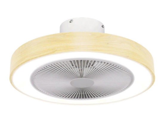 Ανεμιστήρας Οροφής Halo Flow 06-30179 Με Φως Led 45W & Τηλεχειριστήριο 15W Φ50x24cm Wood Effect Natural Estia Διάμετρος 50cm