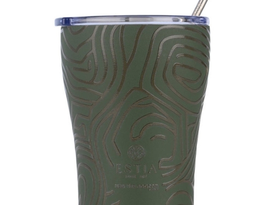 Ποτήρι - Θερμός Με Καλαμάκι Olive Flow Save The Aegean 01-31725 350ml Olive Estia