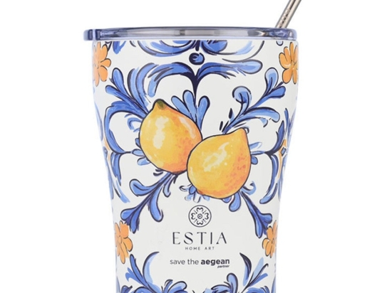 Ποτήρι - Θερμός Με Καλαμάκι Amalfi Coast Save The Aegean 01-31756 350ml Multi Estia