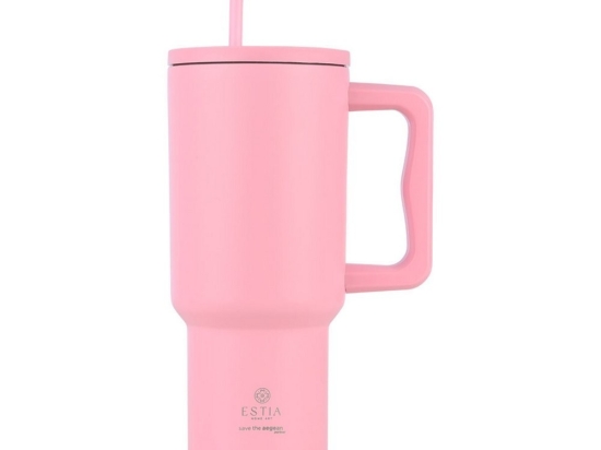 Κούπα - Θερμός Με Καλαμάκι Tumbler XL Save The Aegean 01-32142 900ml Blossom Rose Estia