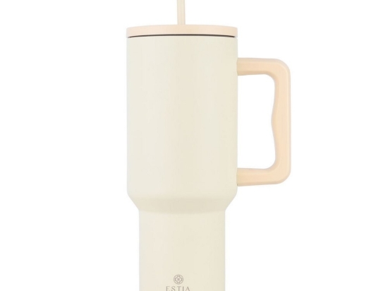 Κούπα - Θερμός Με Καλαμάκι Tumbler XL Save The Aegean 01-32197 1,2Lt Lily White Estia