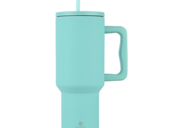 Κούπα - Θερμός Με Καλαμάκι Tumbler XL Save The Aegean 01-32203 1,2Lt Bermuda Green Estia