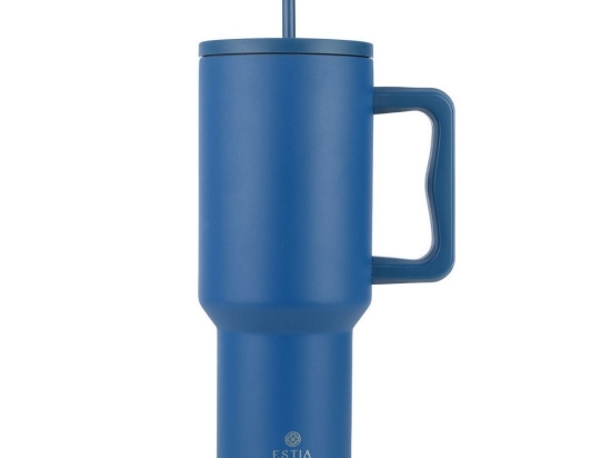 Κούπα - Θερμός Με Καλαμάκι Tumbler XL Save The Aegean 01-32234 1,2Lt Denim Blue Estia