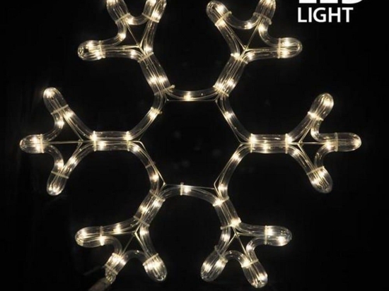 Φωτοσωλήνας Χιονονιφάδα Led 600-20103 38x36cm 2600-3000K IP44 Clear