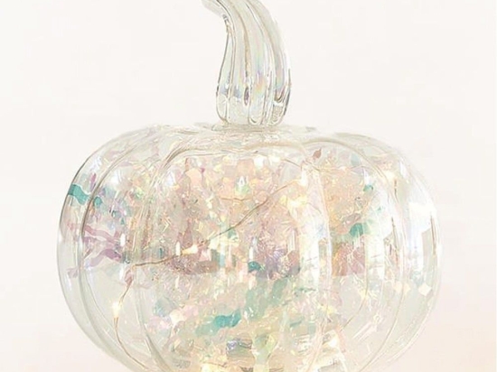 Διακοσμητική Κολοκύθα Φωτιζόμενη 600-42344 15cm Clear