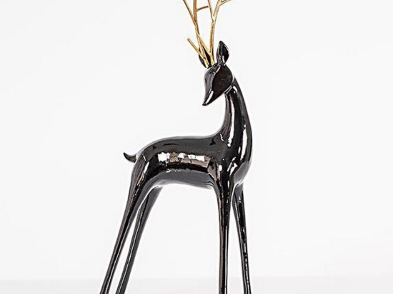 Χριστουγεννιάτικη Φιγούρα Ελάφι 600-44816 40cm Black-Gold