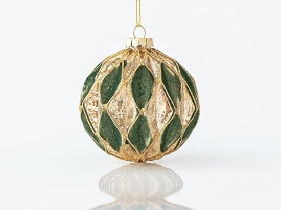 Χριστουγεννιάτικη Μπάλα (Σετ 4Τμχ) 600-45039 10cm Gold-Green