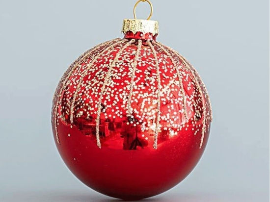 Χριστουγεννιάτικη Μπάλα (Σετ 4Τμχ) 600-45061 8cm Red-Gold