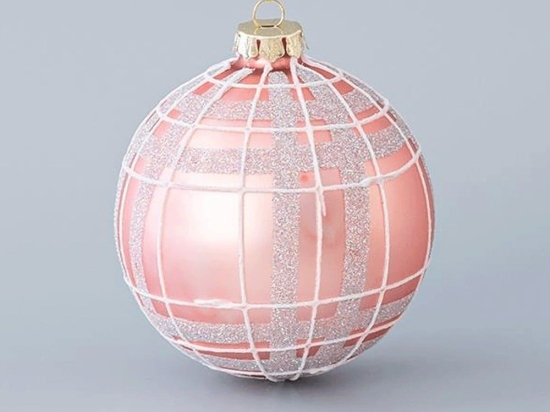Χριστουγεννιάτικη Μπάλα (Σετ 4Τμχ) 600-45077 10cm Pink-Silver
