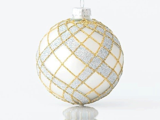 Χριστουγεννιάτικη Μπάλα (Σετ 4Τμχ) 600-45078 8cm Silver-Gold