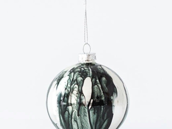 Χριστουγεννιάτικη Μπάλα (Σετ 4Τμχ) 600-45085 8cm Black-Silver