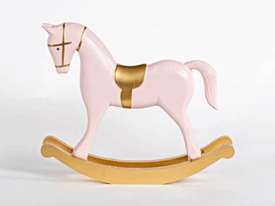 Χριστουγεννιάτικη Φιγούρα Little Horse 600-45222 37x8x32cm Pink-Gold