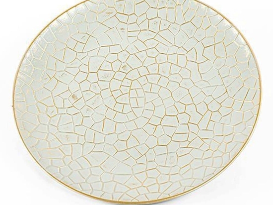 Χριστουγεννιάτικη Πιατέλα 600-45233 39,5cm Mint-Gold
