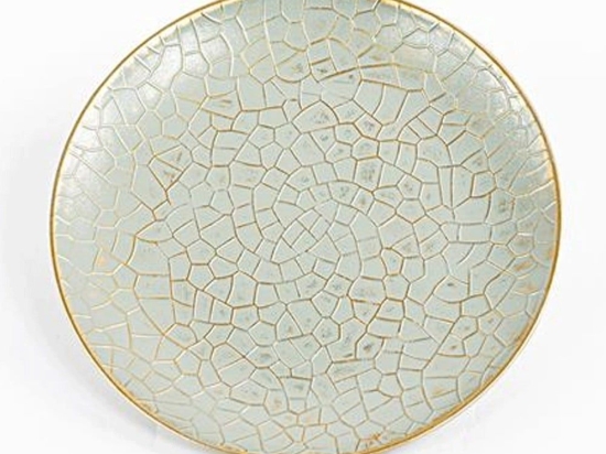 Χριστουγεννιάτικη Πιατέλα 600-45234 30cm Mint-Gold