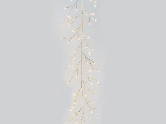 Κλαδί Με Κρυσταλλάκια Φωτιζόμενο 60 Led 600-22510 150cm 2500-3500K Με Timer Champagne