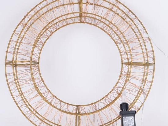 Στεφάνι Φωτιζόμενο 720 Led 600-22533 38cm 2500-3500K Με Timer IP44 Bronze