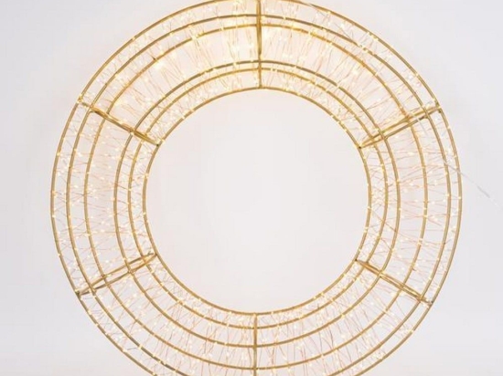 Στεφάνι Φωτιζόμενο 1200 Led 600-22534 58cm 2500-3500K Με Timer IP44 Bronze
