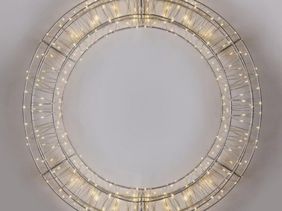 Στεφάνι Φωτιζόμενο 360 Led 600-22545 50cm 2500-3500K Με Timer IP44 Silver