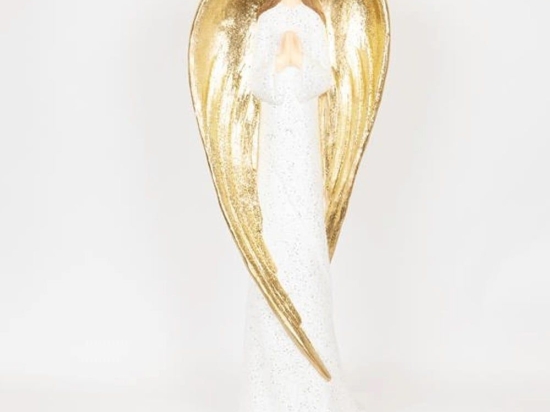 Χριστουγεννιάτικη Φιγούρα Άγγελος 600-46495 77cm White-Gold