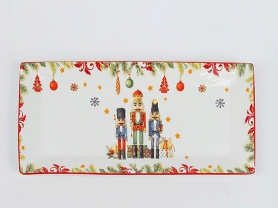 Χριστουγεννιάτικη Πιατέλα 600-46498 32,8x16x2,5cm Multi