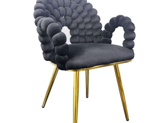 Καρέκλα 3-50-193-0006 62x59x86cm Black-Gold Inart