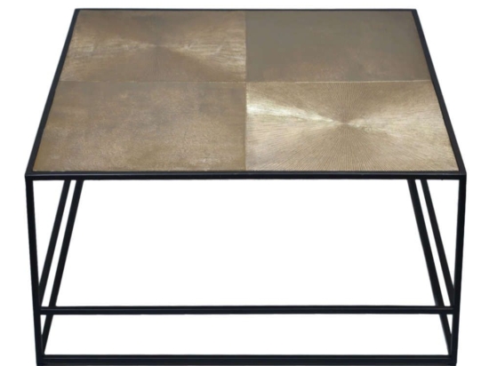 Τραπεζάκι Hadston 04-0625 80x80x40cm Gold-Black