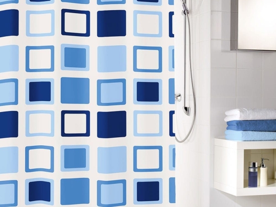 Κουρτίνα Μπάνιου Clipper 5209 Azure Blue Kleine Wolke 180Πx200Υ 180x200cm PEVA