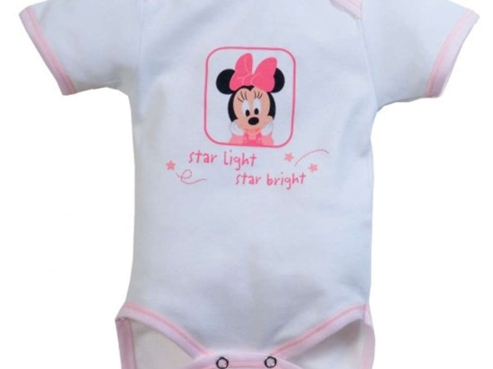 Εσώρουχο Κοντομάνικο Design 52 40-3784/52 White-Pink Disney Baby Νο74/79 100% Βαμβάκι