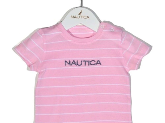 Παιδικό Μπλουζάκι T-Shirt Jersey Organic 49-2110 Ριγέ Pink Nautica Νο86/92 100% Βαμβάκι