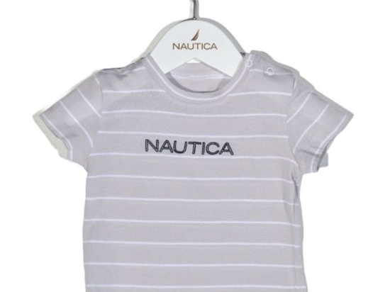 Παιδικό Μπλουζάκι T-Shirt Jersey Organic 49-2110 Ριγέ Grey Nautica Νο92 100% Βαμβάκι