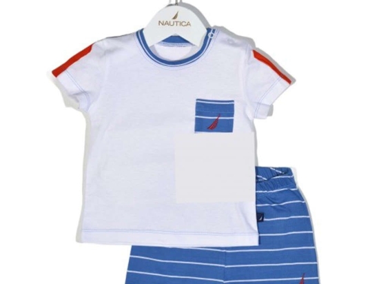 Παιδικό Σετ Μπλουζάκι Με Σορτς Jersey Organic 49-2121 Ριγέ Blue Nautica Νο98 100% Βαμβάκι