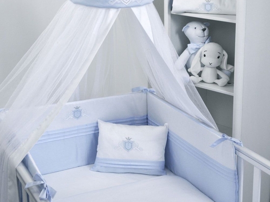 Βρεφικό Σετ 2Τμχ Des: 381-Satin Ciel-White Baby Oliver 100% Βαμβακοσατέν