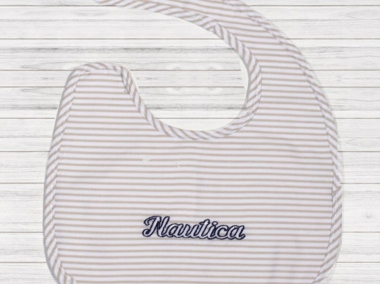 Σαλιάρα Με Βέλκρο 49-9740/904 Beige Nautica 20x25cm Βαμβάκι-PVC