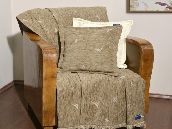 Ριχτάρι Logo 49-10102/1004 Beige Nautica Τριθέσιο 180x300cm Chenille-Πολυέστερ