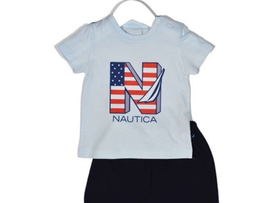 Παιδικό Σετ Μπλουζάκι Με Σορτς Jersey 49-2021 Light Blue-Navy Nautica Νο98 100% Βαμβάκι