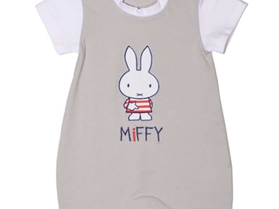 Φορμάκι Καλοκαιρινό Design 15 48-8752-62/15 Με Κέντημα Grey Miffy Νο62/67 Βαμβάκι-Elastane