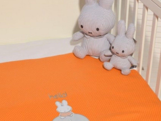 Κουβέρτα Βρεφική Des.13 Πικέ Orange Miffy Κούνιας 100x140cm 100% Βαμβάκι