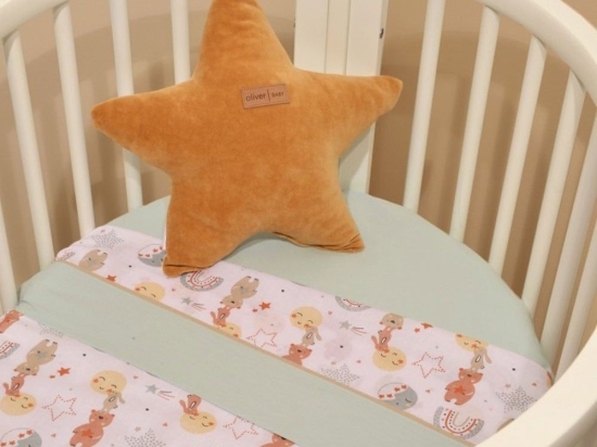 Σεντόνια Βρεφικά ΣΧ 413 (Σετ 2τμχ) Mint Oliver Baby Λίκνου 70x110cm 100% Βαμβάκι