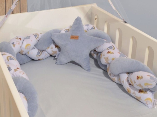 Πλεξούδα Κούνιας Τριπλής Πλέξης Des. 411 Ciel Baby Oliver Βαμβάκι-Πολυέστερ