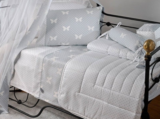 Σεντόνια Βρεφικά ΣΧ.686 Σετ 3τμχ Light Grey Down Town Λίκνου 75x125cm 100% Βαμβακοσατέν
