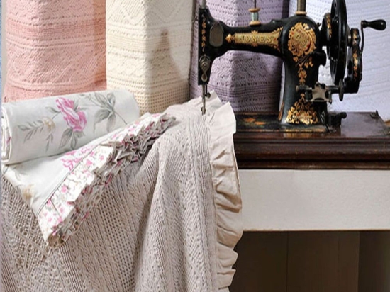 Κουβέρτα Με Βολάν ΣΧ.454 Peach Down Town Υπέρδιπλo 230x260cm 100% Βαμβάκι