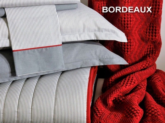 Κουβέρτα ΣΧ.871 Bordeaux Down Town Υπέρδιπλo 230x260cm 100% Βαμβάκι